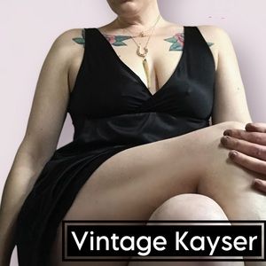 Vintage 1970’s KAYSER black nylon slip lingerie